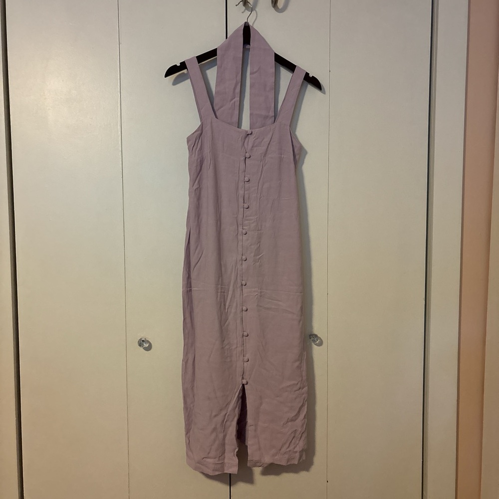 Whimsy + Row Lavender Button-Down Midi Dress